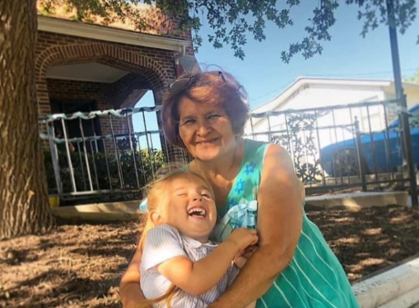 Emilia Tambunga, 7, and her grandmother Maria Socorro Tambunga, 71. 