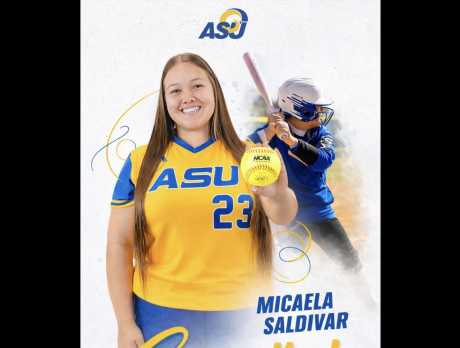 San Angelo Central softball standout Micaela “KK” Saldivar signed Wednesday to play for Angelo State University.