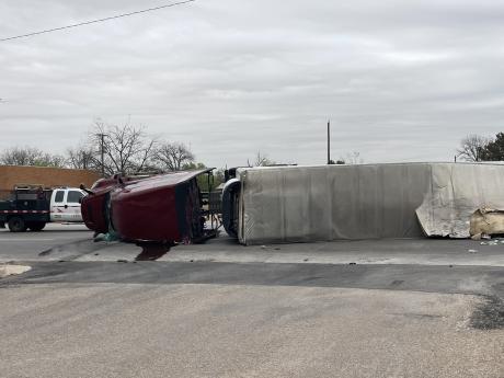 Cucumber truck overturns in Bronte