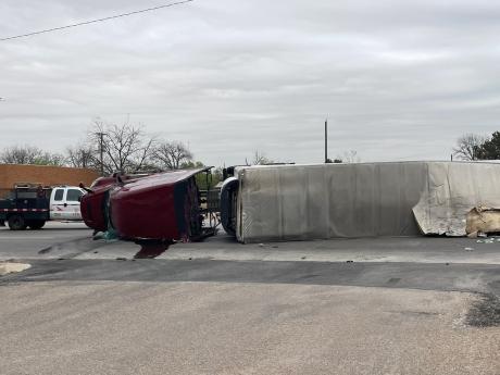 Cucumbers Block US 277 After Box Truck Overturns in Bronte