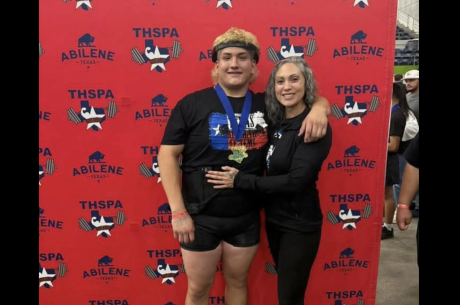 San Angelo Lake View senior James Hogeda won the state title Friday in the 275-pound weight class at the Division II state powerlifting meet at the Taylor County Expo Center in Abilene.