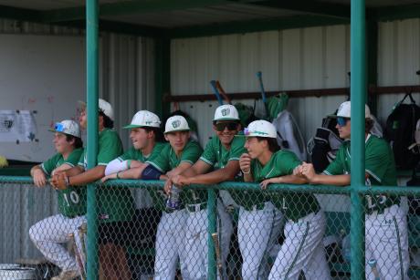 The Wall Hawks are shown in the dugout during a game against Abilene High during the 2026 baseball season.
