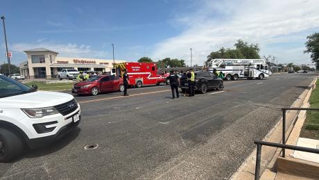 One person was taken to the hospital Friday after a crash closed Harris Avenue between Abe and Koenigheim streets.