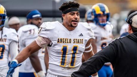 Former Angelo State linebacker Eric Rascoe was selected sixth overall by the Calgary Stampeders in the Canadian Football League Draft on Tuesday.