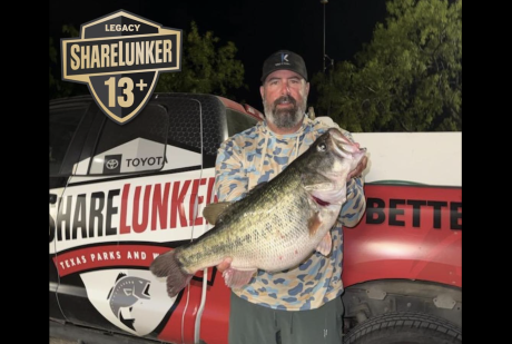 Ted Taylor of Lucas caught a 14.22 pound pass from Lake Ivie on March 31, 2026.