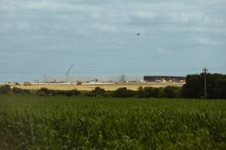 The site for OpenAI’s Stargate Milam County data center, located at 4299-2301 County Rd 134 in Burlington on May 4, 2026, is set to be completed later this year.