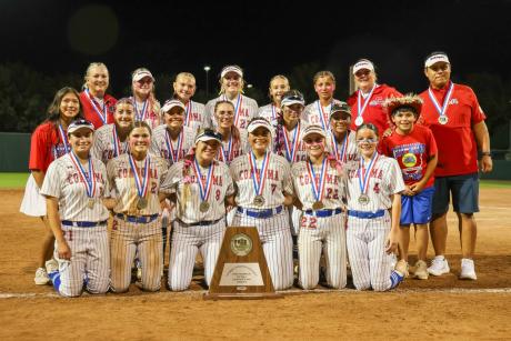 The Coahoma softball team’s bid for an unprecedented fourth straight state championship was ended Thursday by Santa Gertrudis Academy.