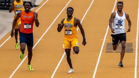 Angelo State freshman sprinter William Opare was named the National Track Athlete of the Year on Wednesday.