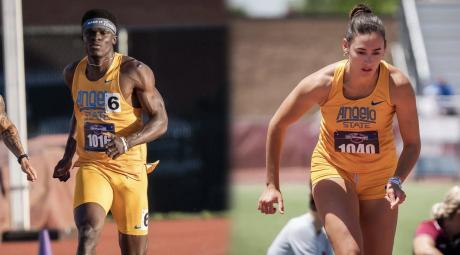 Angelo State's William Opare and Abril Okon