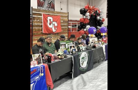 Christoval High School capped a strong athletic year Monday with a ceremony featuring four students — Khloe Bolander, Logan Malley, Ryler Hunt and Keegan Dean — signing to continue their careers in college.