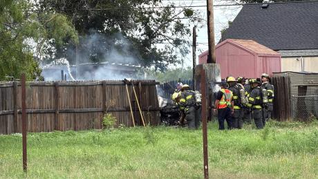 A travel trailer caught on fire Tuesday afternoon at a residence in San Angelo.