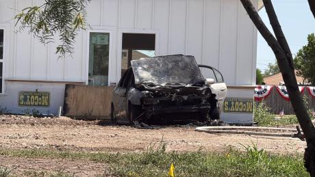 A vehicle became fully engulfed in flames Thursday afternoon on the north side of San Angelo.