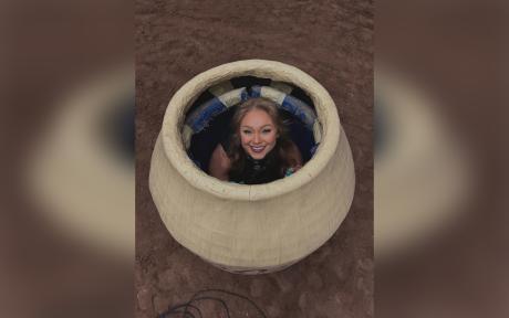 Tessa in a bucket