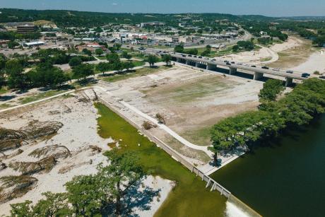 Flood damage in Louise Hays Park on July 27, 2026 in Kerrville. 