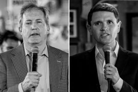 From left: Ken Paxton and James Talarico, the respective Republican and Democratic nominees for Texas' U.S. Senate seat.