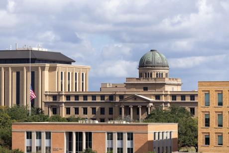 The Academic Building sits on the Texas A&M University campus in College Station on Nov. 13, 2025.
