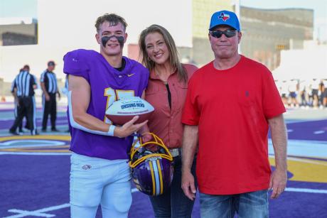 Pecos High School's Josh Carbajal, who played in San Angelo last week, is a key member of the Eagles football team despite having the use of only one fully developed arm.