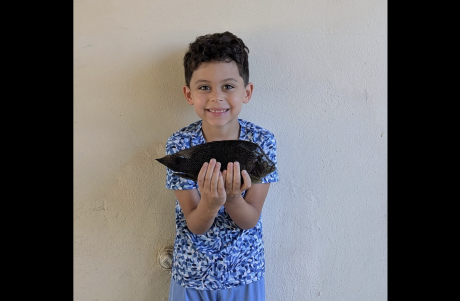 A San Angelo child caught a record fish recently at the Concho River downtown.