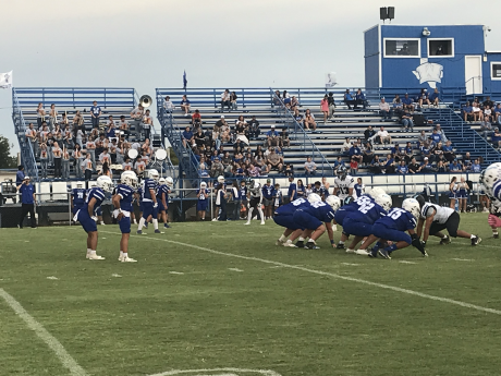 The Winters Blizzards prepare to snap the ball against TLCA San Angelo on Thursday, Sept. 10, 2026.