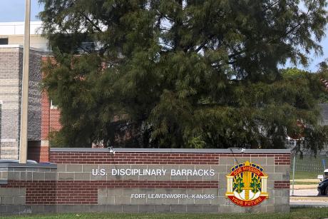 The U.S. Disciplinary Barracks, where Nidal Malik Hasan is being held on death row, is seen at Fort Leavenworth. Hasan was convicted of killing 13 people and wounding 32 others during a mass shooting at Fort Hood in 2009. 
