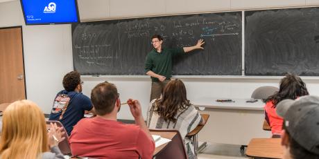 Dr. Simon Pfeil teaching an Angelo State mathematics class