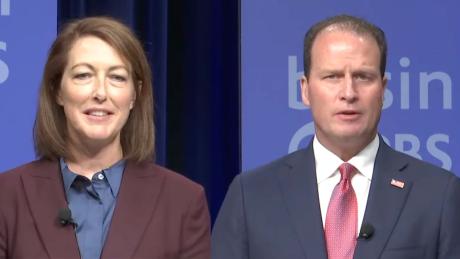Democrat Claire Reynolds and Republican Rep. August Pfluger squared off in a debate on Oct 5, 2026.
