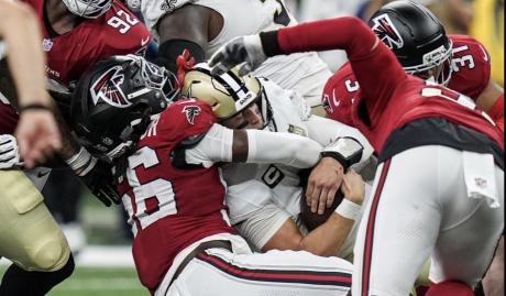 Atlanta Falcons in action against the New Orleans Saints