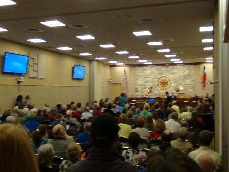 It was standing room only at the beginning of the meeting (LIVE! photo by Cheyenne Benson)