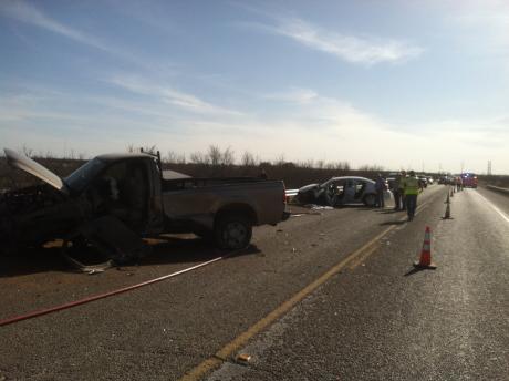 Scene of the accident on US Hwy 67 west of San Angelo. (LIVE! Photo/Chelsea Schmid)