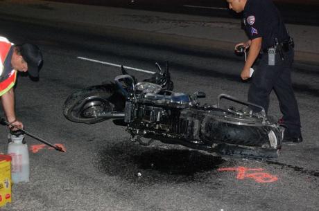 A 43-year-old San Angelo man was hospitalized after losing control of his motorcycle on Jackson St. Sunday (Dec. 1, 2013) evening. (LIVE! Photo John Basquez)