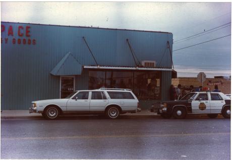 An original crime scene photo of Pace Dry Goods, taken Nov. 18, 1983, after the murder of Thomas Henry Marsden. (Contributed Photo/SAPD)