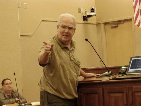 Century Park resident Bill Neil speaks during the Planning Commission meeting Monday in San Angleo. (LIVE! Photo/Matt McDaniel)