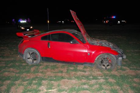 A Nissan 350Z lead DPS troopers on a high speed chase from just south of Eden, TX on US 83, to northbound on US 87. The chase ended 440 yards north of Allsup's in Wall, TX (LIVE! Photo/John Basquez)