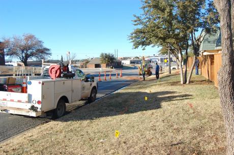 City of San Angelo crews are repairing a water line break near Southwest Blvd. and Green Meadow Dr. (LIVE! Photo/ John Basquez)
