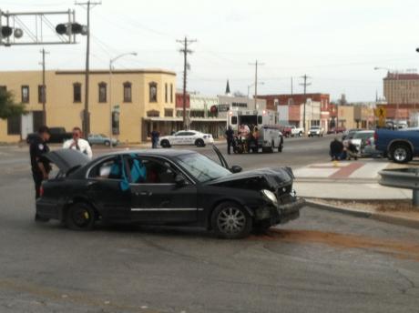 Assault and car wreck 500 Block N. Chardourne 2/24/2014. (LIVE! Photo/John Basquez)