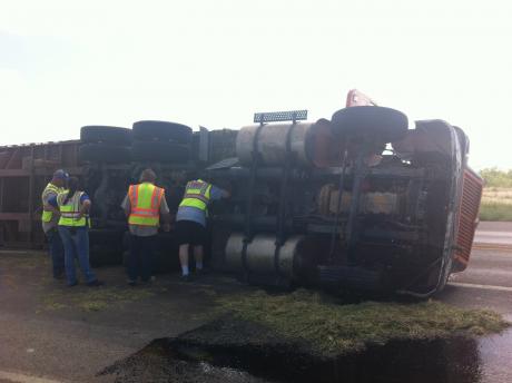 Rollover crash on U.S. 277 headed to Abilene on September 4, 2014. (LIVE! Photo/Matt McDaniel)