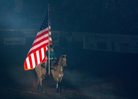 Bringing Old Glory into Rodeo Performance #2 (LIVE! photo by Matt McDaniel)