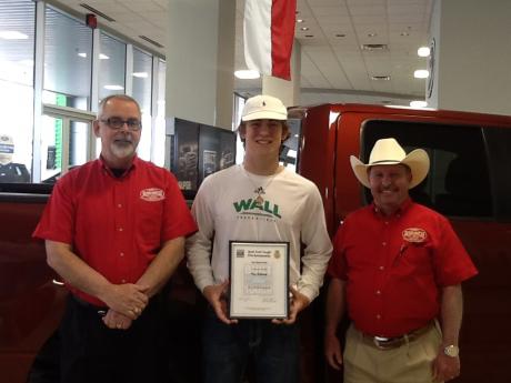John Bass, owner (left), Kye Schwartz, and Todd Price, GSM at Jim Bass Ford in San Angelo. (Contributed/Laura Sosa)