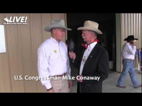 Congressman Mike Conaway talks agriculture at the 2014 San Angelo Stock Show and Rodeo. (LIVE! Photo/Ed Blackburn)