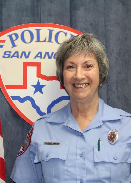 Harriet Samad has volunteered with the Police Department for 10 years this month. (Photo courtesy of Rosalind Payne)