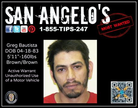 The SAPD needs help locating Greg Bautista, who has an active warrant for arrest. (Photo courtesy of SAPD)