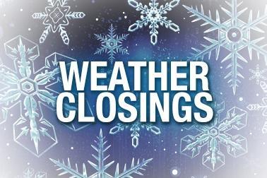 Winter weather will cause closings tomorrow.