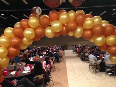 Balloons decorated the entrance to the festive United Way of the Concho Valley's mid-campaign luncheon Tuesday (LIVE! Photo/Joe Hyde)