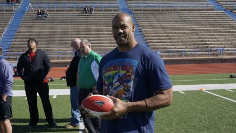 Former Dallas Cowboy Soloman Page is now the offensive coordinator for the San Angelo Bandits arena football team. (LIVE! Photo/Joe Hyde)
