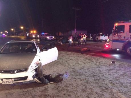 North Bell Street near the intersection of East Harris Avenue crash on Aug. 23, 2014. (LIVE! Photo/John Basquez)