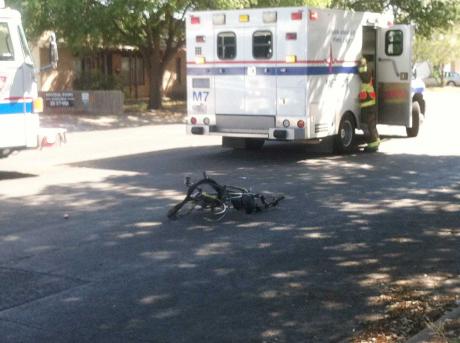 Bicyclist injured on Beauregard. (LIVE! Photo/John Basquez)