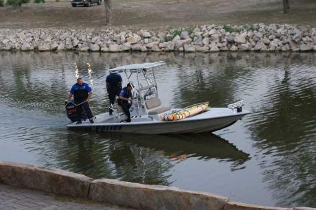 San Angelo police search near Celebration bridge for 15-year-old Daniel Perez. (LIVE! Photo/John Basquez)