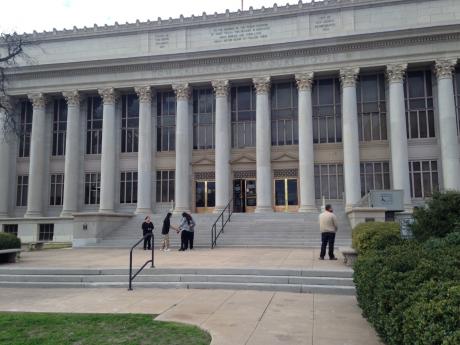 Members of Alvaro Carrillo&#039;s family wait for others to emerge from the courthouse after day one of Daniel Uvalle&#039;s trial. (LIVE! Photo/Chelsea Reinhard)