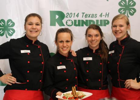Katie Gilbert, Jillian Waldron, Lacey Morris and Claire Gilbert present the dish that won them the state champion title. (Contributed Photo/Sandy Seidel)