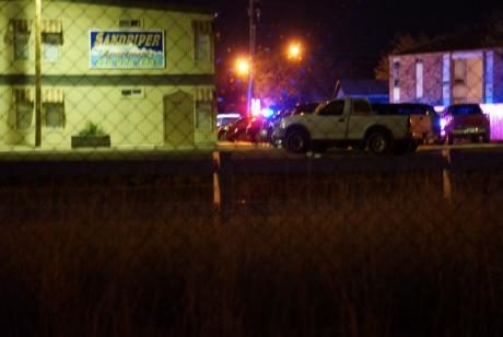 The suspect's 1990s-era white Ford F-150 involved in a high speed chase with San Angelo Police early Thursday morning (Apr. 10, 2014) (LIVE! Photo/John Basquez)